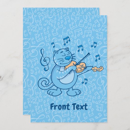 Blauwe kat met uitnodiging tot geweld (Voorkant / Achterkant)