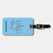 Blauwe kat met Violin Bagagelabel (Voorkant horizontaal)