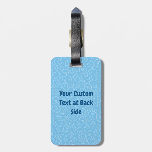 Blauwe kat met Violin Bagagelabel (Achterkant verticaal)