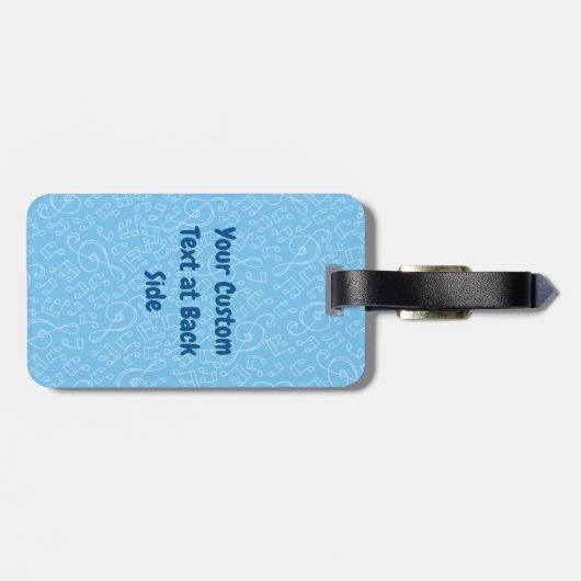 Blauwe kat met Violin Bagagelabel (Achterkant horizontaal)