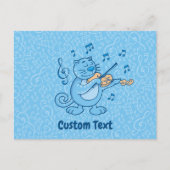 Blauwe kat met Violin Briefkaart (Voorkant)