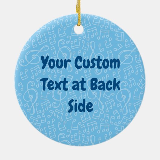 Blauwe kat met Violin Ceramic Ornament (Achterkant)