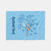 Blauwe kat met Violin Fleece Blanket Deken (Voorkant (Horizontaal))