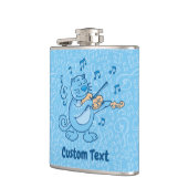 Blauwe kat met Violin Hip Flask Heupfles (Links)
