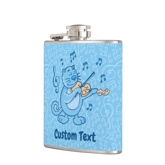 Blauwe kat met Violin Hip Flask Heupfles (Links)