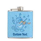 Blauwe kat met Violin Hip Flask Heupfles (Voorkant)