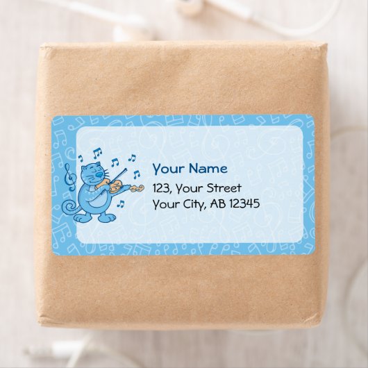 Blauwe kat met Violin Label (Insitu)