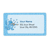 Blauwe kat met Violin Label (Voorkant)