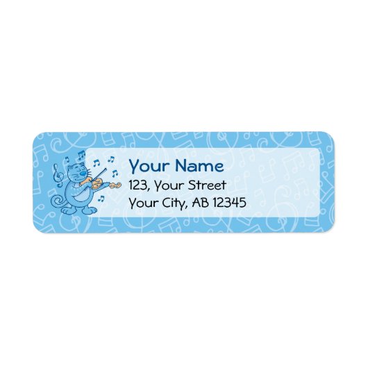 Blauwe kat met Violin Label (Voorkant)