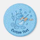 Blauwe kat met Violin Magnet (Voorkant)