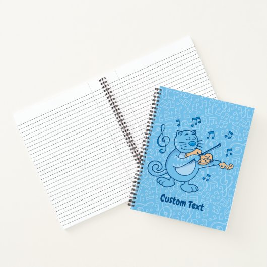 Blauwe kat met Violin Notitieboek (Binnen)