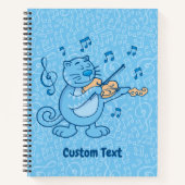 Blauwe kat met Violin Notitieboek (Voorkant)