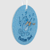 Blauwe kat met Violin Ornament (voorkant)