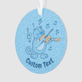 Blauwe kat met Violin Ornament (voorkant)