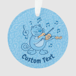 Blauwe kat met Violin Ornament