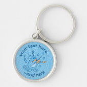 Blauwe kat met Violin Sleutelhanger (Voorkant)