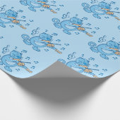 Blauwe kat met Violin Wrapping Paper Cadeaupapier (Hoek)