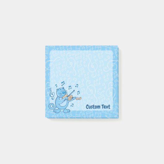 Blauwe Kat met Vioolnotities Post-it® Notes (Voorkant)