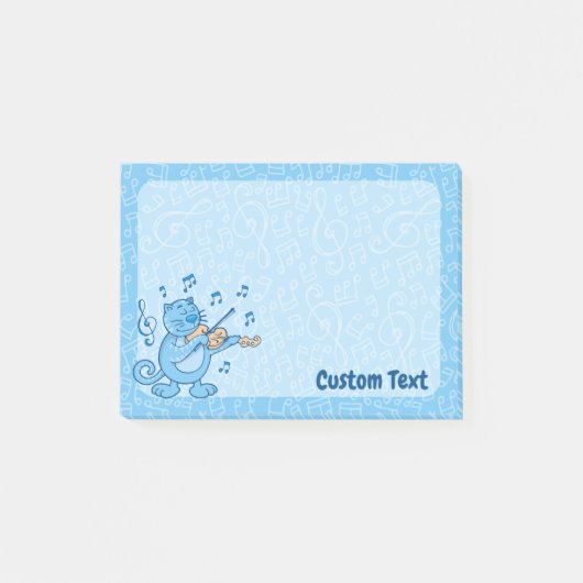 Blauwe Kat met Vioolnotities Post-it® Notes (Voorkant)