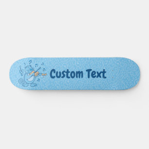 Blauwe kat met vioolskateboard persoonlijk skateboard