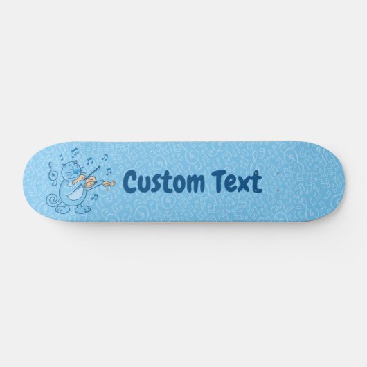 Blauwe kat met vioolskateboard persoonlijk skateboard (Horizontaal)