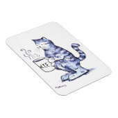 Blauwe kat met WTF cup Magneet (Rechterzijde)