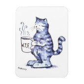 Blauwe kat met WTF cup Magneet (Verticaal)