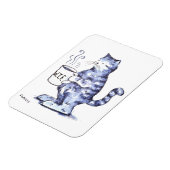 Blauwe kat met WTF cup Magneet (Linkerzijde)