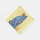 Blauwe kat Papier servet (Hoek)