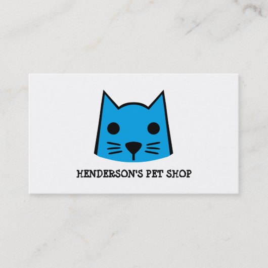 Blauwe kat, Pet Store en Groomers Visitekaartje (Voorkant)