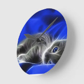 Blauwe kat ronde klok (Hoek)