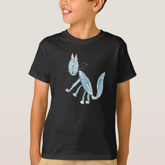 Blauwe kat Shirten T-shirt (Voorkant)