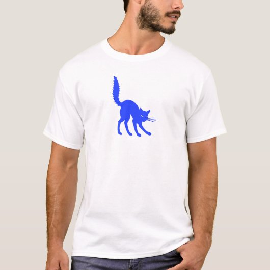 Blauwe kat t-shirt (Voorkant)