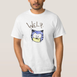 Blauwe kat t-shirt