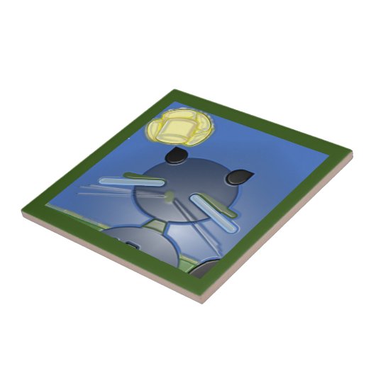 BLAUWE KAT TEGELTJE (Zijkant)