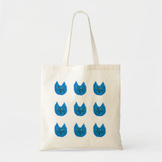 Blauwe kat tote bag