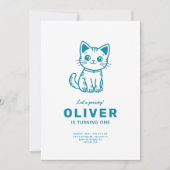 Blauwe kat verjaardag AANGEPASTE KLEUREN Kaart (Voorkant)