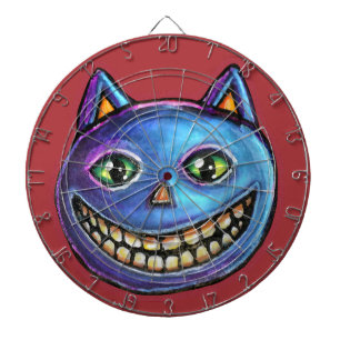 Blauwe Kat Vintage Halloweenies met Brede Glimlach Dartbord