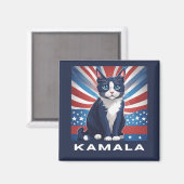 Blauwe kat voor Kamala 2024 Amerikaanse verkiezing Magneet (Voorkant / Achterkant)