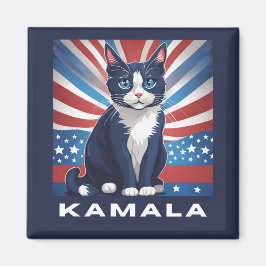 Blauwe kat voor Kamala 2024 Amerikaanse verkiezing Magneet