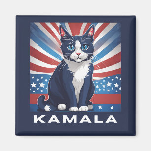 Blauwe kat voor Kamala 2024 Amerikaanse verkiezing Magneet