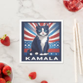 Blauwe kat voor Kamala 2024 Amerikaanse verkiezing Servet (Insitu)