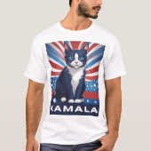 Blauwe kat voor Kamala 2024 Amerikaanse verkiezing T-shirt (Voorkant)