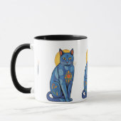 Blauwe Kat Zonsopgang Mok (Links)