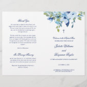 Blauwe Katholieke Huwelijksceremonie Programma met (Voorkant)