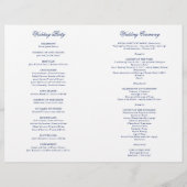 Blauwe Katholieke Huwelijksceremonie Programma met (Achterkant)