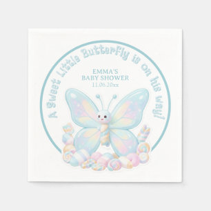 Blauwe Katoenen Candy Vlinder Jongens Baby Shower Servet