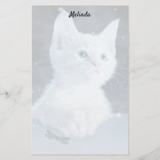 Blauwe kattebakker briefpapier (Voorkant)