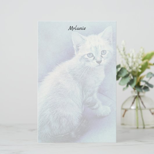 Blauwe kattebakker briefpapier (Staand voorkant)