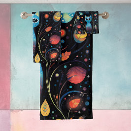 Blauwe katten bad handdoek